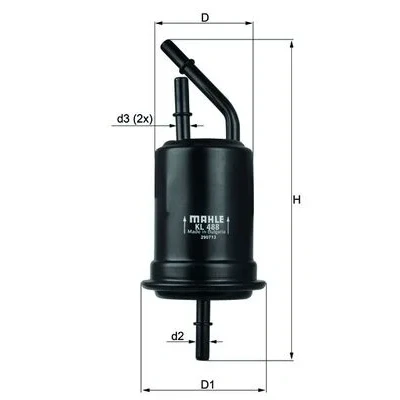 Bilde av MAHLE ORIGINAL KL 488 Drivstoffilter ledningsfilter 8 8,0