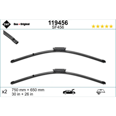Bilde av Vindusvisker Swf Visioflex 119456 foran Rammeløs RENAULT: GRAND SCENIC 3
