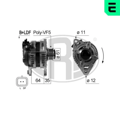 Bilde av ERA 210688A Dynamo 14V 150A ALFA ROMEO: 159 Sportwagon, Sedan, FIAT: Croma II Stasjonsvogn