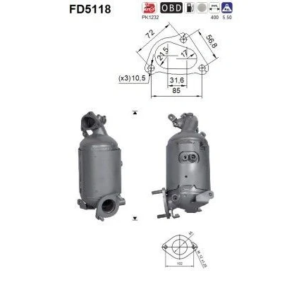 Bilde av AS FD5118 Partikkelfilter Euro 5 Cordierit