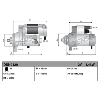 Bilde av DENSO DSN2129 Starter 12 1,4 9