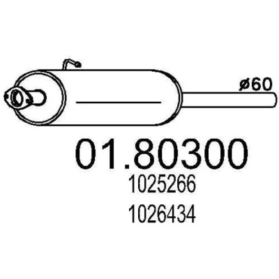 Bilde av MTS 01.80300 Mellomlyddemper 900