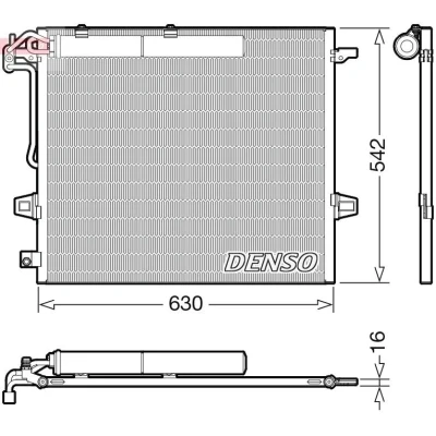 Bilde av DENSO DCN17057 Kondensator med tørker R 134a MERCEDES BENZ: Klasse, GL