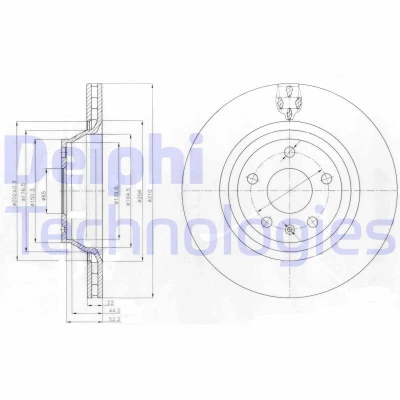 Bilde av DELPHI BG4090 Bremseskiver 310 22 5 ventilert oljet ubehandlet uten hjullager, ABS sensorring AUDI: A3 Hatchback, TT Coupé, Roadster