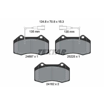 Bilde av TEXTAR 2468701 Bremseklosser med integrert slitasjevarselkontakt FIAT: 500 Hatchback, ALFA ROMEO: MiTo, ABARTH: 500C / 595C 695C Cabrio