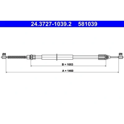 Bilde av ATE 24.3727 1039.2 Bremsekabel 1460