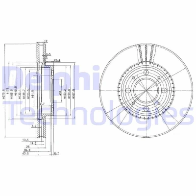 Bilde av DELPHI BG2720 Bremseskiver 280 26 4 ventilert oljet ubehandlet uten hjullager, ABS sensorring VOLVO: 850 Stasjonsvogn, Sedan