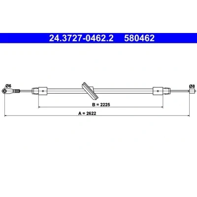 Bilde av ATE 24.3727 0462.2 Bremsekabel 2622