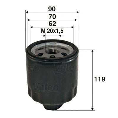 Bilde av VALEO 586020 Oljefilter M20x1.5 Påskruingsfilter