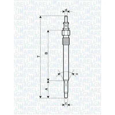Bilde av MAGNETI MARELLI 062900012304 Glødeplugg 11,5V 10A M10X1 MERCEDES BENZ: E Klasse T modell, Sedan, Vito Mixto, JEEP: GRAND CHEROKEE 2