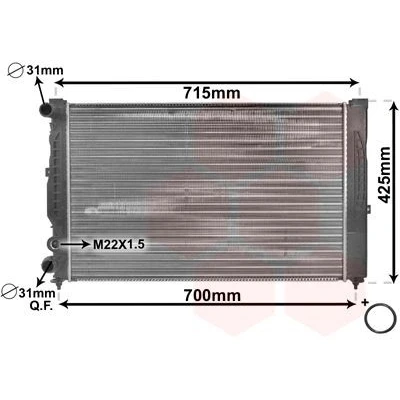 Bilde av VAN WEZEL 03002105 Radiator Aluminium 630 400 32 *** IR PLUS med tetning Kjøleribber satt sammen mekanisk AUDI: A4 B5 Avant