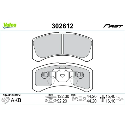 Bilde av VALEO 302612 Bremseklosser framaksel ekskl. slitasjevarselkontakt med antihyle blikk MITSUBISHI: Mirage / Space Star Hatchback