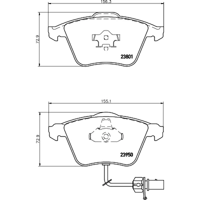 Bilde av HELLA 8DB 355 011 711 Bremseklosser med integrert slitasjevarselkontakt AUDI: A6 C6 Avant, A4 B7 Allroad