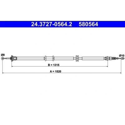 Bilde av ATE 24.3727 0564.2 Bremsekabel 1520