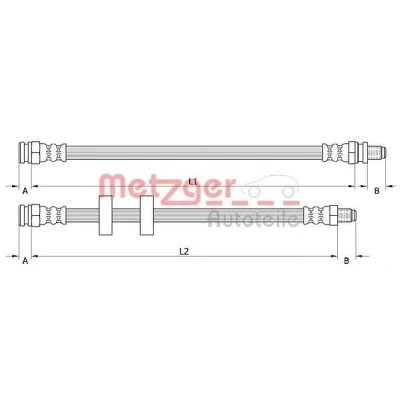 Bilde av METZGER 4110995 Bremseslange 334, 320 M12 x 1