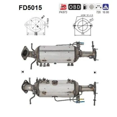 Bilde av AS FD5015 Partikkelfilter Cordierit MAZDA: 5