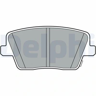 Bilde av DELPHI LP3404 Bremseklosser med akustisk slitasjevarsel antihyle blikk uten tilbehør HYUNDAI: Kona SUV, i30 III Hatchback