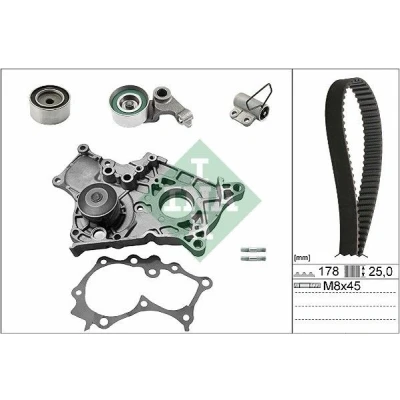 Bilde av INA 530 0543 30 vannpumpe + Registerreimsett med TOYOTA: RAV4 II SUV, Avensis I Stasjonsvogn, Sedan