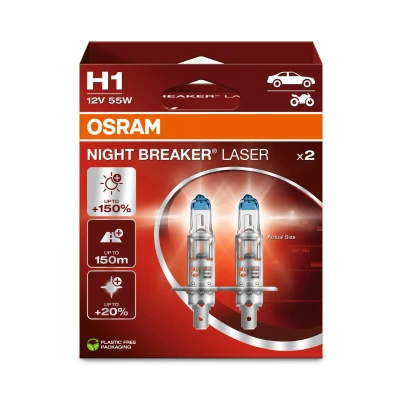 Bilde av Halogenlampe Osram Night Breaker Laser H1 P14.5s, Universal