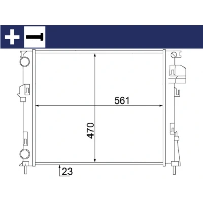 Bilde av MAHLE ORIGINAL CR 1504 000S Radiator for kjøretøy uten luftkondisjonering 561 470 23 med skrue Kjøleribber satt sammen mekanisk OPEL: Vivaro A Combi