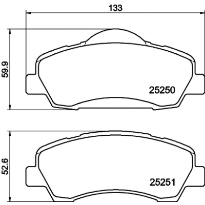 Bilde av HELLA 8DB 355 020 771 Bremseklosser ikke klargjort for slitasjeindikator med bremsecaliperskruer tilbehør PEUGEOT: 308 SW 2, I