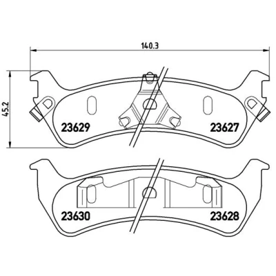 Bilde av BREMBO P 24 042 Bremseklosser med akustisk slitasjevarsel kolbleklips uten tilbehør JEEP: Grand Cherokee I, FORD USA: Explorer Mk2