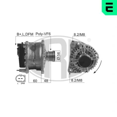 Bilde av ERA 210231A Dynamo 14V 90A VOLKSWAGEN: Transporter 5 Bus, 5, Multivan (7HM, SKODA: Octavia I Hatchback, Fabia 2, 1 Combi