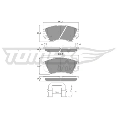 Bilde av TOMEX brakes TX 16 34 Bremseklosser framaksel med akustisk slitasjevarsel tilbehør OPEL: Insignia A Sports Tourer, Astra J Tourer