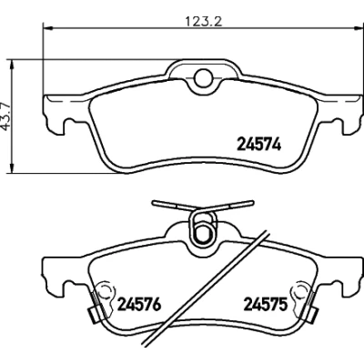 Bilde av HELLA 8DB 355 013 461 Bremseklosser med akustisk slitasjevarsel TOYOTA: Yaris II Hatchback, III Hatchback