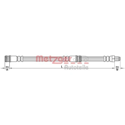 Bilde av METZGER 4110266 Bremseslange 458 MITSUBISHI: COLT 6