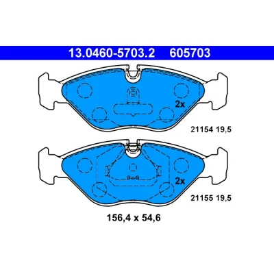 Bilde av ATE 13.0460 5703.2 Bremseklosser klargjort for slitasjeindikator, ekskl. slitasjevarselkontakt SAAB: 9000 Hatchback