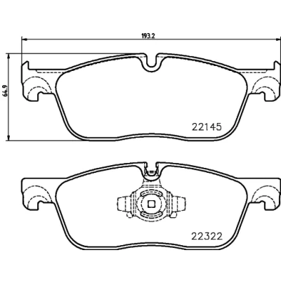 Bilde av BREMBO P 36 035 Bremseklosser klargjort for slitasjeindikator med kolbleklips uten tilbehør JAGUAR: F Pace, XF Sedan, LAND ROVER: Range Rover Velar