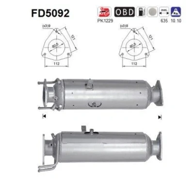 Bilde av AS FD5092 Partikkelfilter Euro 5 Cordierit