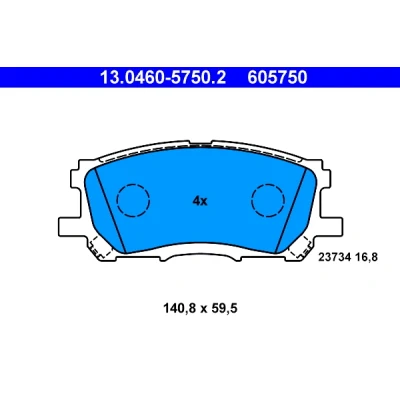 Bilde av ATE 13.0460 5750.2 Bremseklosser ekskl. slitasjevarselkontakt LEXUS: RX II