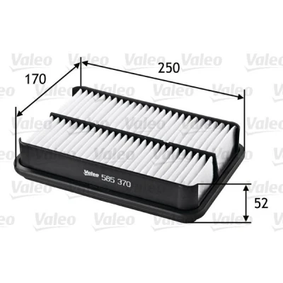 Bilde av VALEO 585370 Luftfilter 52 170 250 Filterinnsats MITSUBISHI: Outlander 3, 2 SUV, Lancer 8 Limousine, TOYOTA: HILUX 5 Pick up, MAZDA: Xedos 9