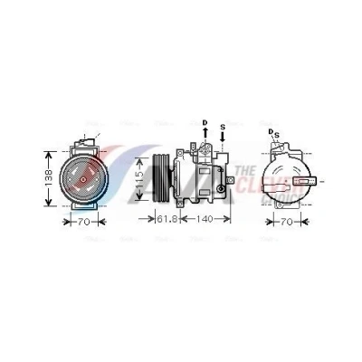 Bilde av Kompressor, klimaanlegg 12V audi a8 d3, vw phaeton OE 3D0820803A, 3D0820803N, 3D0820803S