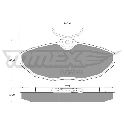 Bilde av TOMEX brakes TX 19 54 Bremseklosser bakaksel ikke klargjort for slitasjeindikator JAGUAR: XJ Sedan, S Type