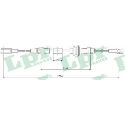 Bilde av LPR C0368B Bremsekabel 1175/946 Skivebrems NISSAN: Interstar Minibuss, RENAULT: MASTER 2 Pritsche/Fahrgestell