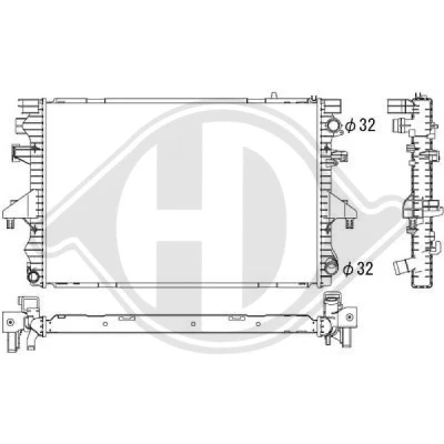 Bilde av DIEDERICHS DCM3450 Radiator 710 463 32 Climate VOLKSWAGEN: Transporter 5, 5 Bus, Multivan (7HM
