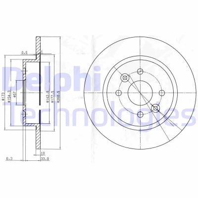Bilde av DELPHI BG3804 Bremseskiver 261 10 4 fullt ut oljet ubehandlet uten hjullager, ABS sensorring