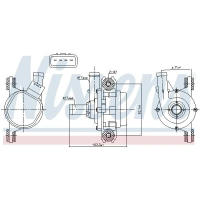Bilde av NISSENS 831385 Vannpumpe plast elektrisk TOYOTA: Land Cruiser Prado 150