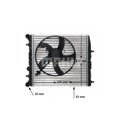 Bilde av MAHLE ORIGINAL CR 123 000S Radiator for kjøretøy uten luftkondisjonering 430 415 20 Kjøleribber satt sammen mekanisk SKODA: Fabia 2, 1 Combi