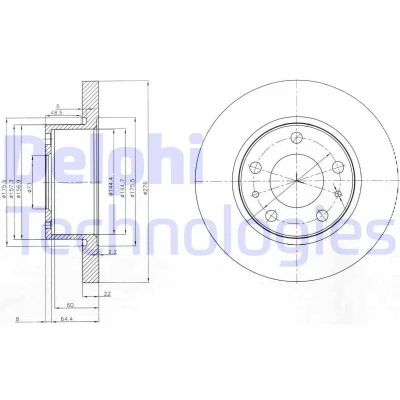 Bilde av DELPHI BG3752 Bremseskiver 276 22 5 fullt ut oljet ubehandlet uten hjullager, ABS sensorring IVECO: DAILY 3 Kasten/Kombi, 2 Bus