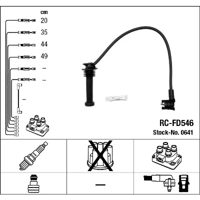 Bilde av NGK 0641 Pluggledninger 4 FORD: MONDEO 2, FIESTA