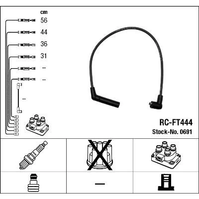 Bilde av NGK 0691 Pluggledninger 4 HYUNDAI: ACCENT 1