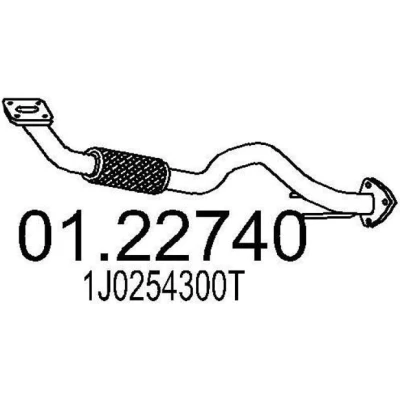 Bilde av MTS 01.22740 Eksosrør 870 foran for midtre eksospotte VOLKSWAGEN: Golf 4, 4 Variant