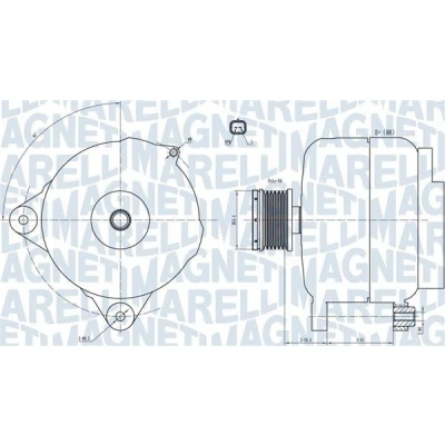 Bilde av MAGNETI MARELLI 063731876010 Dynamo 14V 150A NISSAN: Qashqai / Qashqai+2 I, Note NV200 Varebil Stasjonsvogn, RENAULT: MEGANE 2 Kombi