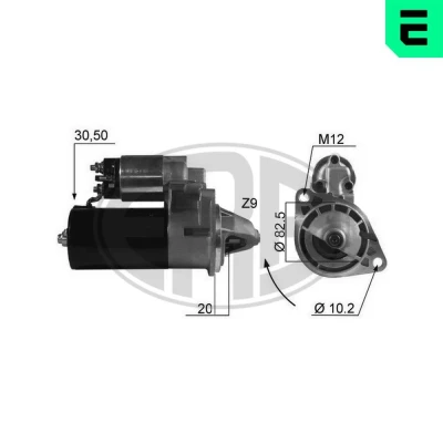 Bilde av ERA 220434A Starter 12 1,4 9 SAAB: 5 Stasjonsvogn, 3 Hatchback, 900 II Cabrio, OPEL: Omega A Sedan, Astra F CC