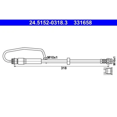 Bilde av ATE 24.5152 0318.3 Bremseslange 318 M10x1