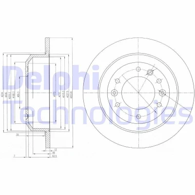 Bilde av DELPHI BG4138 Bremseskiver 324 12 6 fullt ut oljet ubehandlet uten hjullager, ABS sensorring
